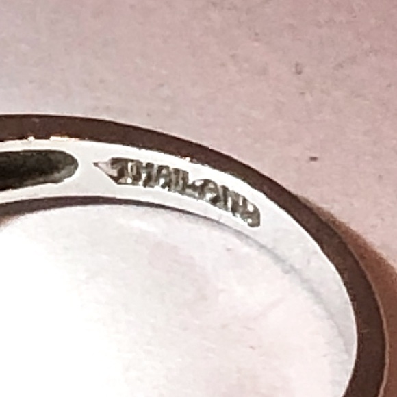 MULTI-GEMSTONE Sterling Silver Single Band Inlay Vintage Ring Sz 7 - Picture 11 of 17